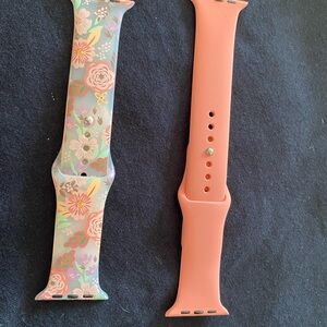 Apple Watch Bands - Floral Multicolor and Solid Pink